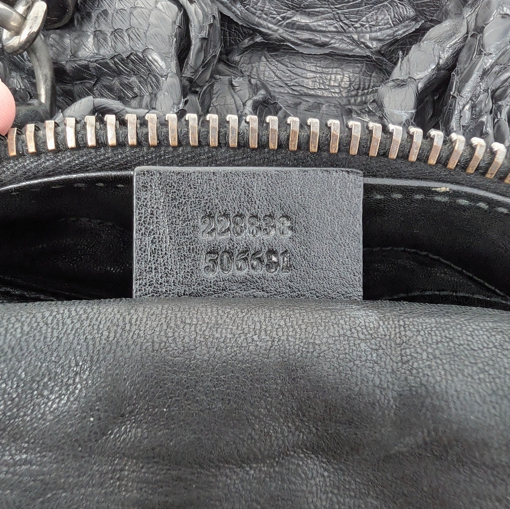 Authentic Gucci Galaxy Large Black Python Hobo Ba… - image 6